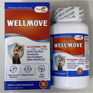 Viên uống bổ khớp Glucosamin WELLMOVE Vista USA - Làm trơn ổ khớp, giảm đau mỏi khớp (Hộp 60 viên)