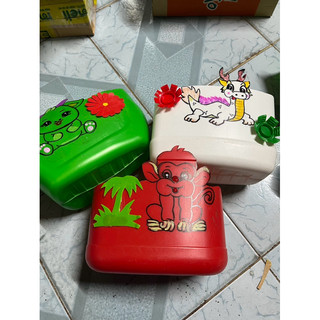 Chậu tái chế | Combo 3 chậu trồng cây, vẽ bằng sơn rửa nước được . Top 12 con giáp