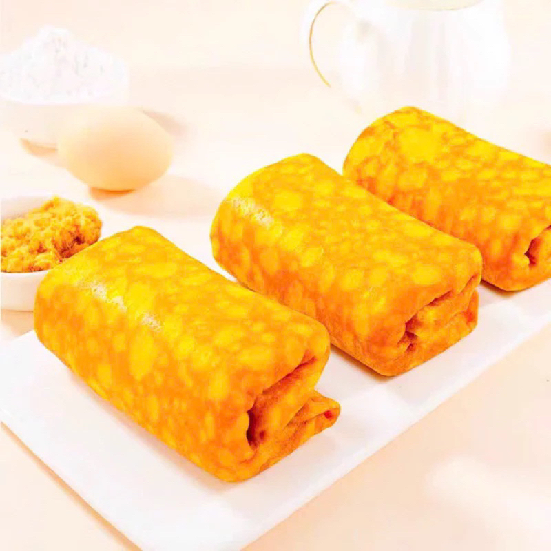 Hộp 2Kg Bánh da trứng cuộn kem tươi chà bông Ông đầu bếp (21-23 bánh )[ ngày in trên bao bì là ngày sx ]