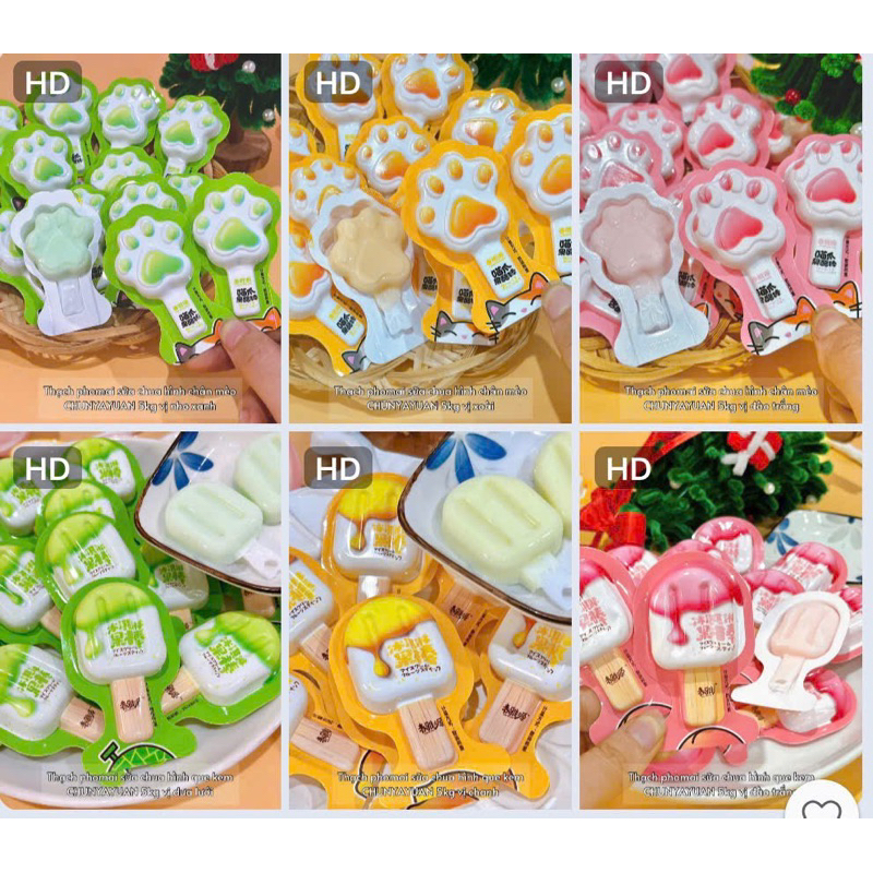 [ XÁ 1KG ] THẠCH QUE KEM TRÁI CÂY SỮA CHUA PHÔ MAI 3D CHUNYAYUAN [MIX ĐỦ VỊ]