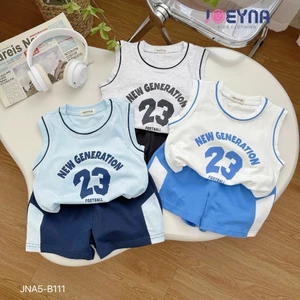 Bộ ba lỗ thể thao số 23, sêt bộ ba lỗ cotton mềm mát cho bé trai kiểu dáng thể thao khoẻ khoắn