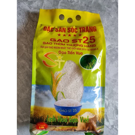 Gạo ST25 Loại 1- Gạo đặc sản Sóc Trăng - Gạo ngon nhất thế giới - Túi bóng ép, hút chân không