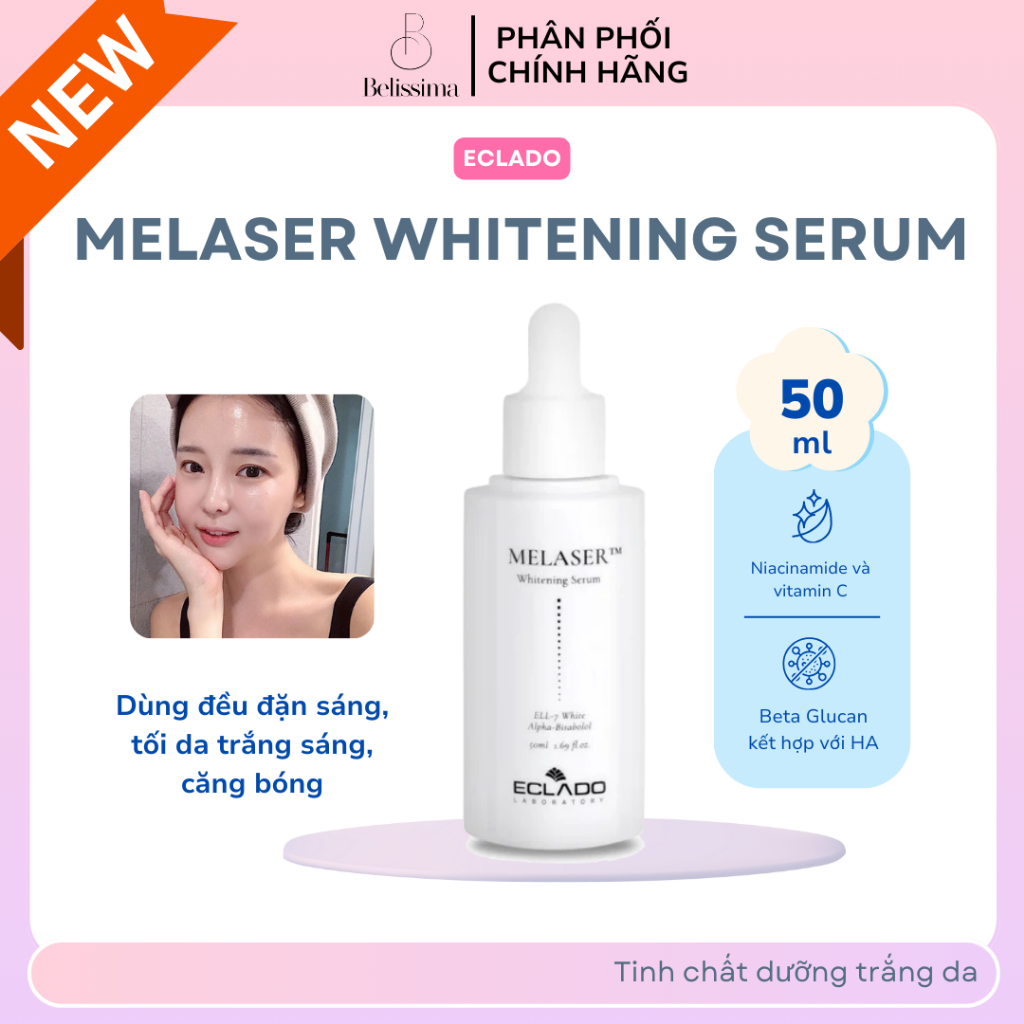 ECLADO melaser whitening serum 50ml, serum dưỡng trắng da mặt | Shopee ...