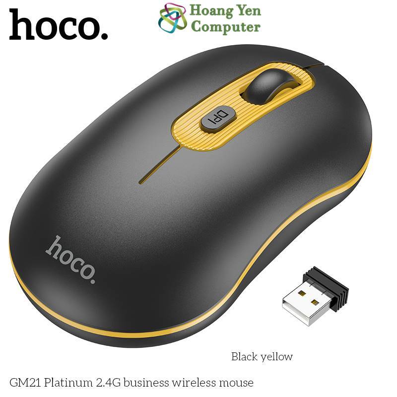Chuột Không Dây HOCO GM21 - 1600DPI, 4 Nút, 2.4Ghz Cho PC, Laptop - Chính hãng Hoco - Hoàng Yến Computer