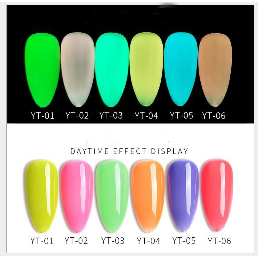Sơn gel AS DẠ QUANG chọn lẻ 6 màu YT chai 15ml