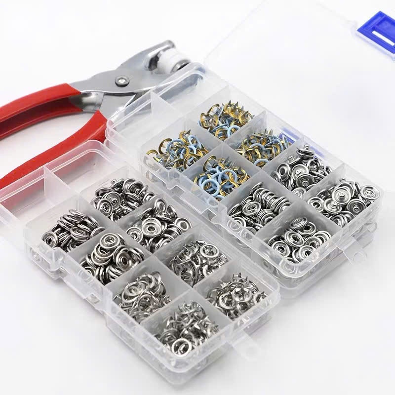 Kìm Bấm Cúc Đầy Đủ Phụ Kiện Đi Kèm,Bộ Kìm Bấm Khuy Kèm 100 Cúc Áo - DỤNG CỤ BẤM KHOEN LÀM ĐỒ THỦ CÔNG TẠI NHÀ