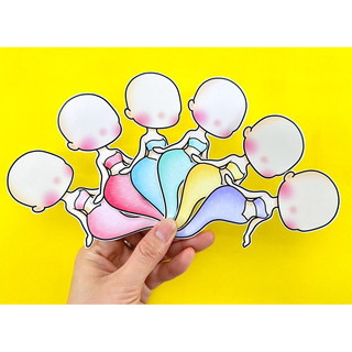Đồ chơi bóc dán Tiên cá Gacha, 6 nhân vật - Búp bê giấy
