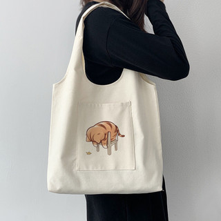 Túi vải Canvas với hình ảnh CHÚ MÈO CON hàng xinh giá rẻ Túi Tote vải canvas liền thân đeo vai phù hợp đi làm , đi chơi