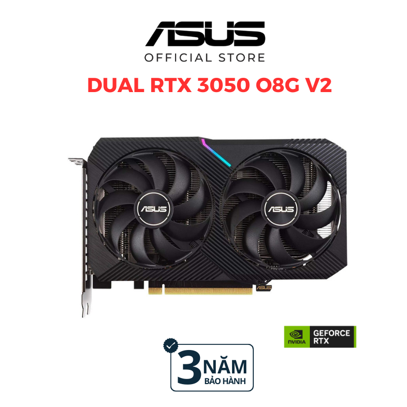 Ảnh Card màn hình Asus Dual GeForce RTX 3050 O8GB V2 GDDR6  | 8GB GDDR6 | 128bit | DUAL-RTX3050-O8G-V2 1