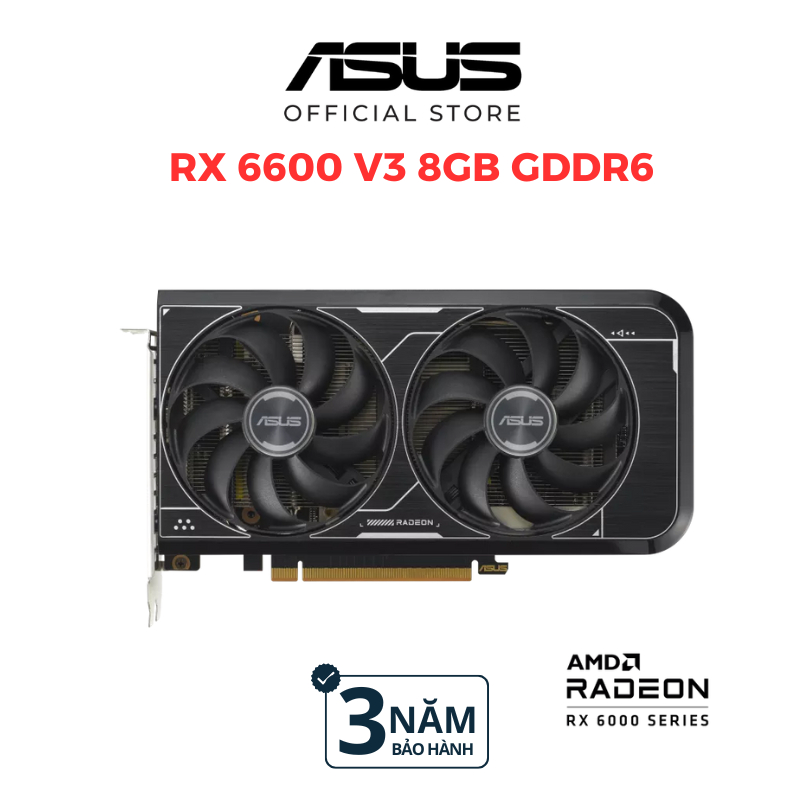 Ảnh Card màn hình ASUS Dual Radeon RX 6600 V3 8GB GDDR6 | DUAL-RX6600-8G-V3 | 128 bit | 500W 1