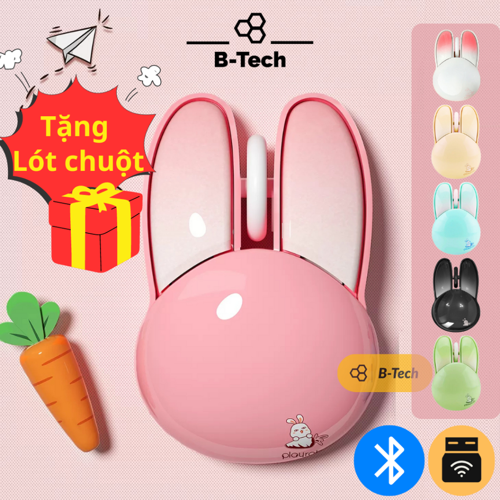 Chuột không dây bluetooth chuột tai thỏ MOFII M6 dễ thương dùng cho macbook, laptop, pc, ipad, máy tính bảng- B-Tech