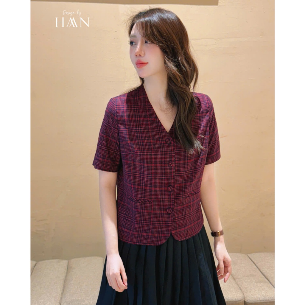 Áo Sơ Mi Nữ Cổ Vest Basic Chất Kate Mềm Mát, Sơ Mi Công Sở Thanh Lịch Trẻ Trung HAAN Design SM210
