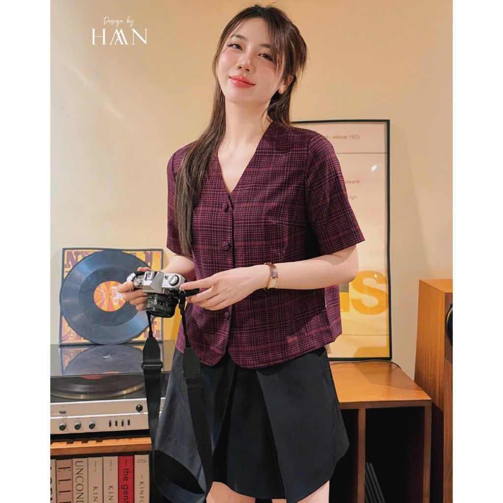 Áo Sơ Mi Nữ Cổ Vest Basic Chất Kate Mềm Mát, Sơ Mi Công Sở Thanh Lịch Trẻ Trung HAAN Design SM210