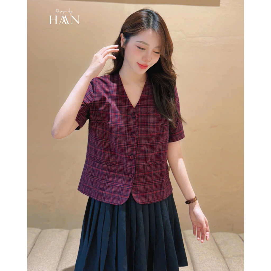 Áo Sơ Mi Nữ Cổ Vest Basic Chất Kate Mềm Mát, Sơ Mi Công Sở Thanh Lịch Trẻ Trung HAAN Design SM210