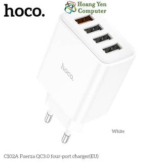 Cốc Sạc Nhanh 4 cổng USB Hoco C102A 28.5W - Sạc Nhanh QC3.0 18W - BH 12 Tháng - Hoàng Yến Computer