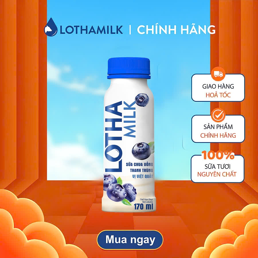 Ảnh Sữa Chua Uống Thanh Trùng Lothamilk 170ml 1