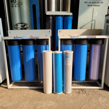 Trọn bộ lọc đầu nguồn 3 cấp lọc Béo Bigblue nhập khẩu cao cấp đầy đủ lõi và giá đỡ