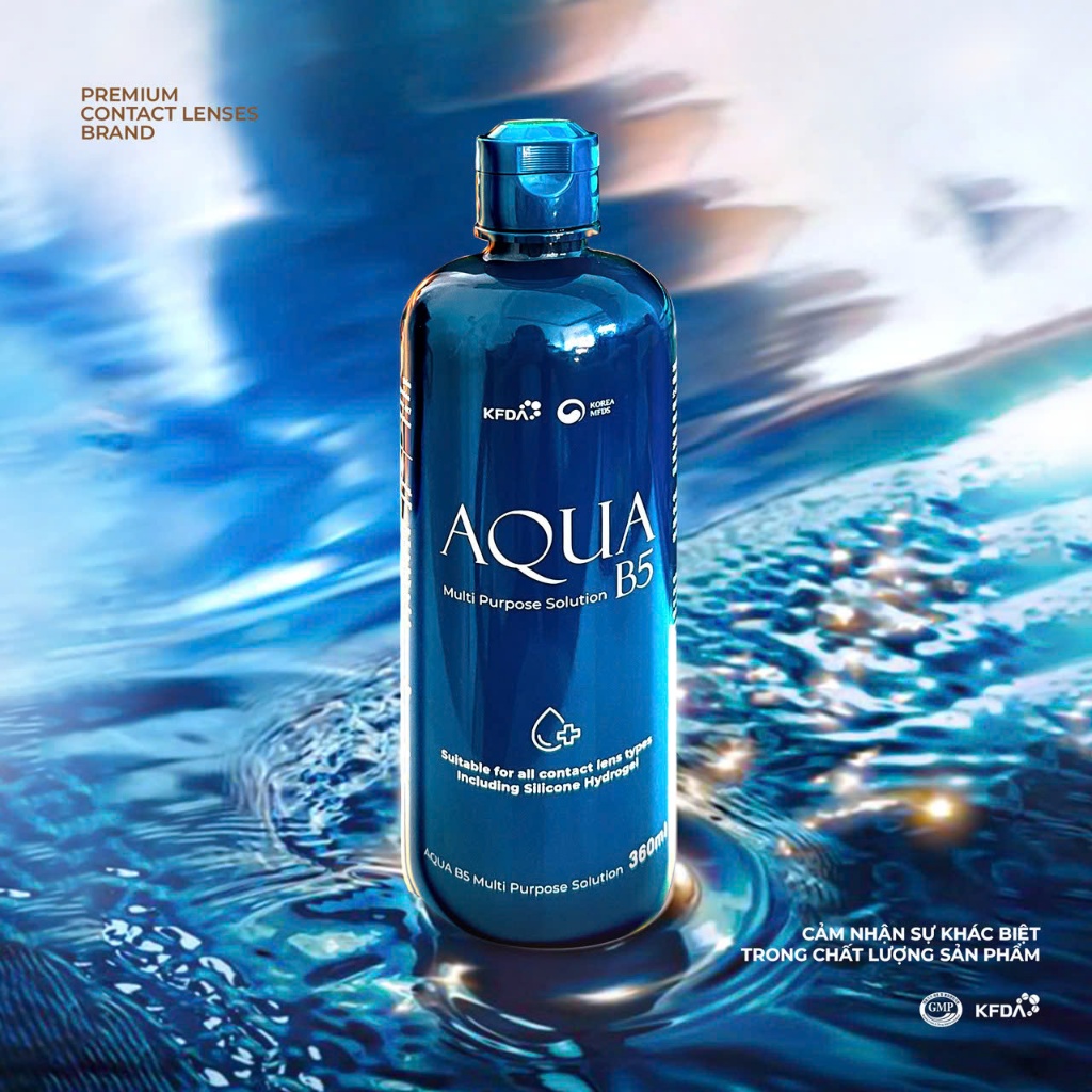 Ảnh Nước ngâm lens Aqua B5 dung tích 160ml & 360ml (Dung dịch bảo quản kính áp tròng | Nước ngâm kính áp tròng) 4
