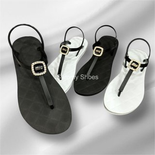 GIÀY SANDAL QUAI HẬU NỮ ĐẾ CAO SU GẮN CHARM MIU ĐEN LẤP LÁNH CÁ TÍNH SANG CHẢNH DỄ DÀNG PHỐI ĐỒ THỜI TRANG