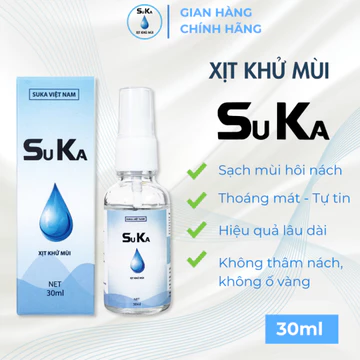 Xịt khử mùi hôi nách Suka, xịt khử mùi nam nữ, khử hết mùi cơ thể dưỡng trắng nách không gây kích ứng 30ml
