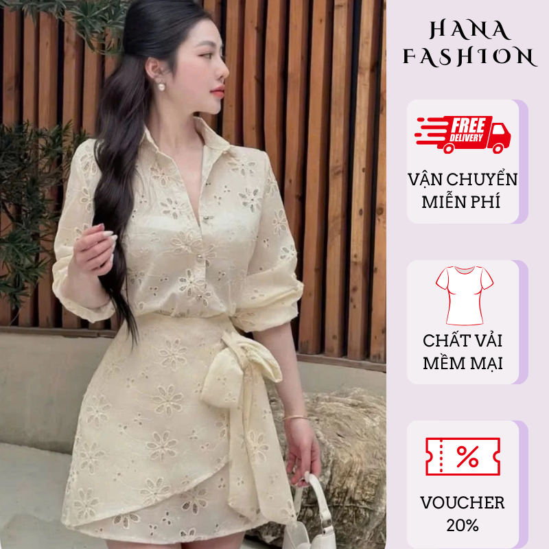 Set váy nữ, đầm nữ hàng thiết kế phong cách công sở tay dài form ôm tôn dáng nữ tính trẻ trung HCOM25324