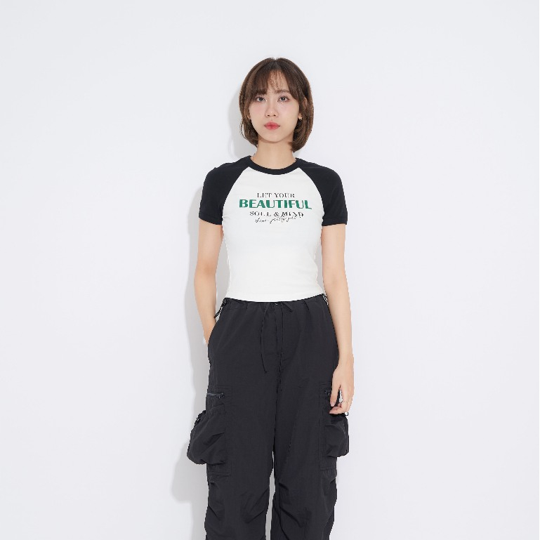 Áo Thun Nữ In Hình Trang Trí Co Giãn Thoải Mái 40003538 - TOKYOLIFE