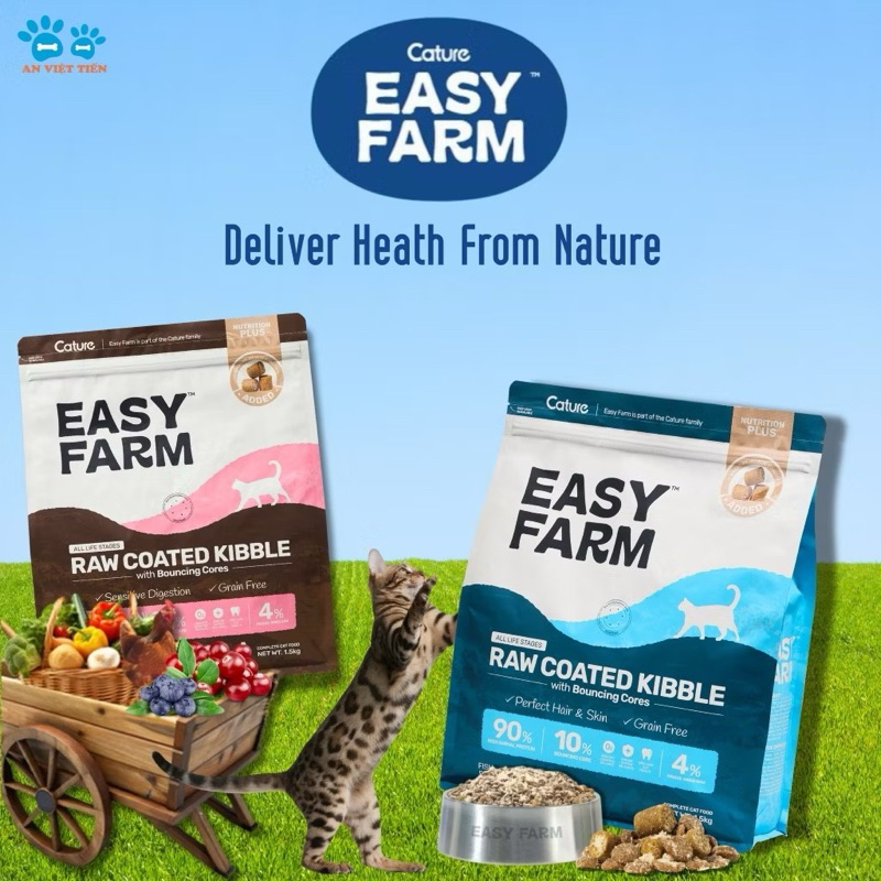 Hạt Cho Mèo Có Topping và Chà Bông Cature Easy Farm 1.5Kg