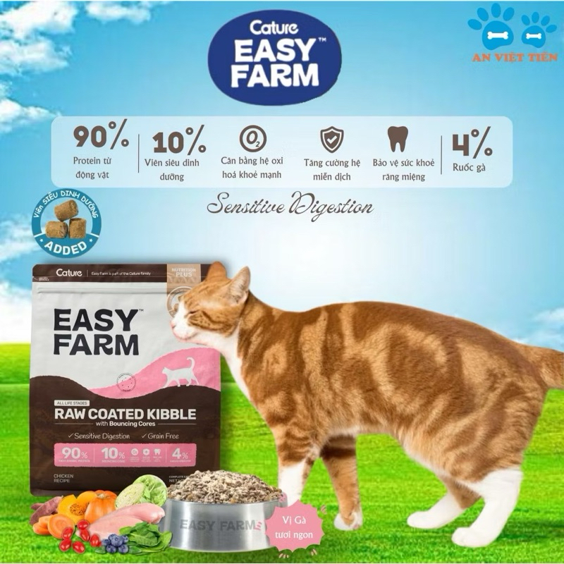 Hạt Cho Mèo Có Topping và Chà Bông Cature Easy Farm 1.5Kg
