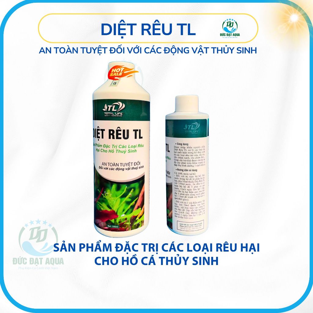 Diệt Rêu TL 100-250-500ML - Hỗ Trợ Phòng Và Xử Lý Rêu Hại Thủy Sinh, AN TOÀN VỚI ĐỘNG VẬT THỦY SINH 2