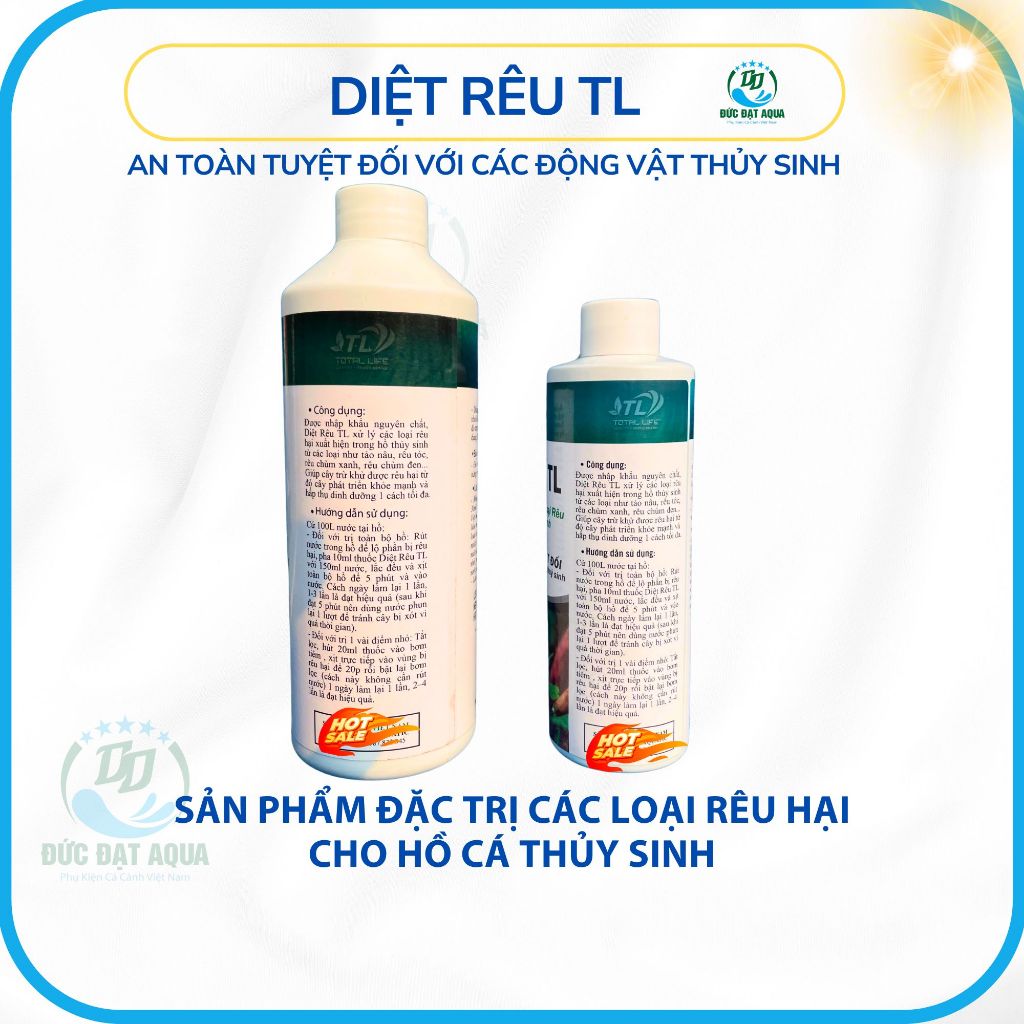 Diệt Rêu TL 100-250-500ML - Hỗ Trợ Phòng Và Xử Lý Rêu Hại Thủy Sinh, AN TOÀN VỚI ĐỘNG VẬT THỦY SINH 4