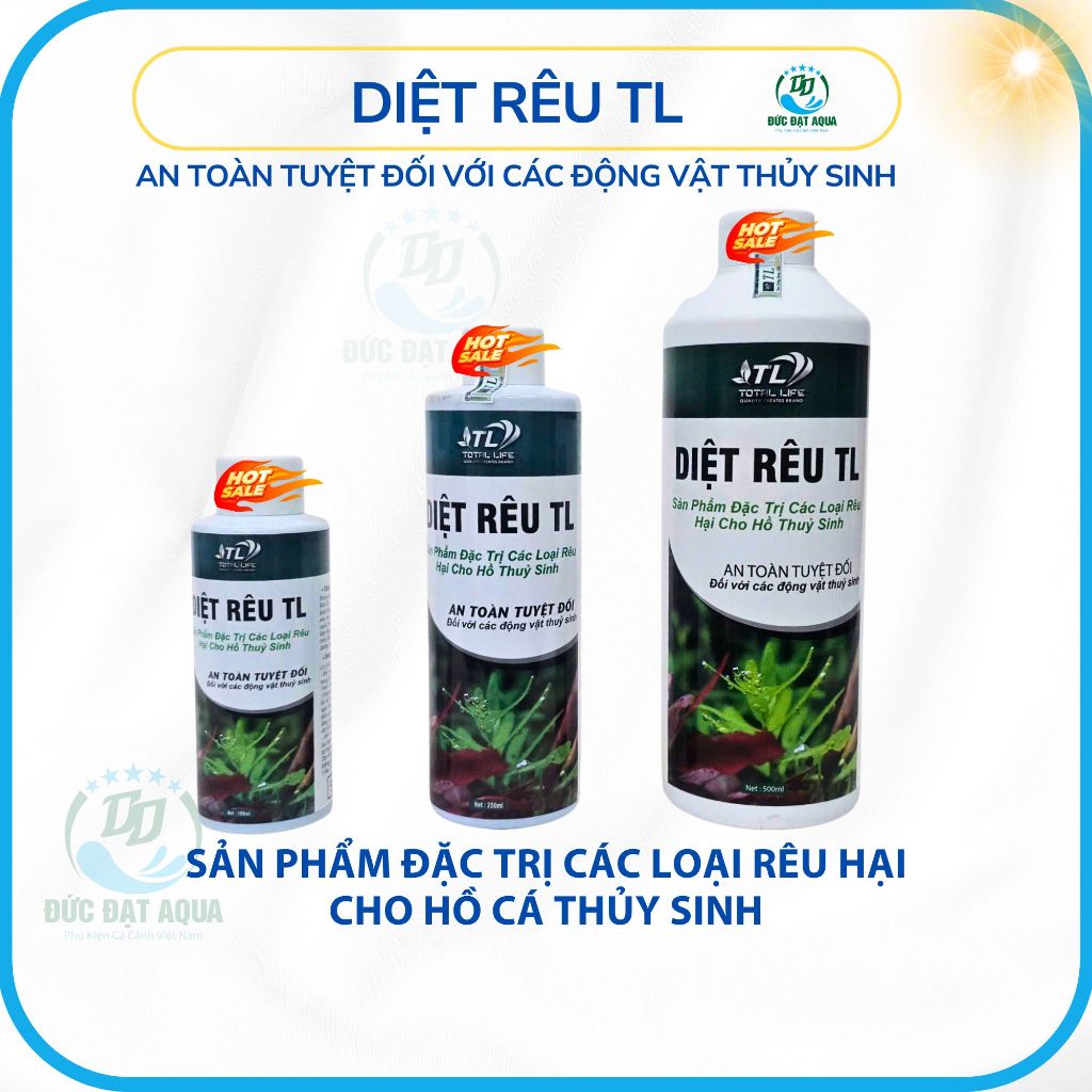 Diệt Rêu TL 100-250-500ML - Hỗ Trợ Phòng Và Xử Lý Rêu Hại Thủy Sinh, AN TOÀN VỚI ĐỘNG VẬT THỦY SINH