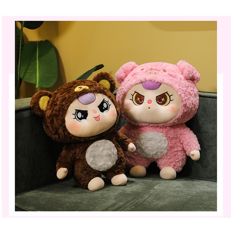 Gâu bông gấu trúc v3 lông xù dễ thương Gấu bông gấu trúc heo cosplay bé ba mắt lé, mắt dora,mắt rưng cao cấp