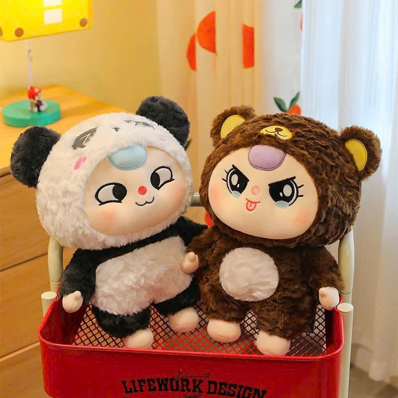 Gâu bông gấu trúc v3 lông xù dễ thương Gấu bông gấu trúc heo cosplay bé ba mắt lé, mắt dora,mắt rưng cao cấp