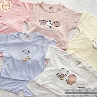 Bộ Cộc Tay Cho Bé, Bộ Quần Áo Cộc Tay Thông Hơi Unchi Siêu Mềm Mại Thời Trang Mùa Hè Cho Bé Trai Bé Gái 7-18kg PL16