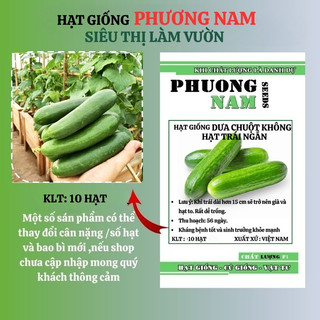 10 Hạt - Hạt Giống Dưa Leo Không Hạt Trái Ngắn Phương Nam