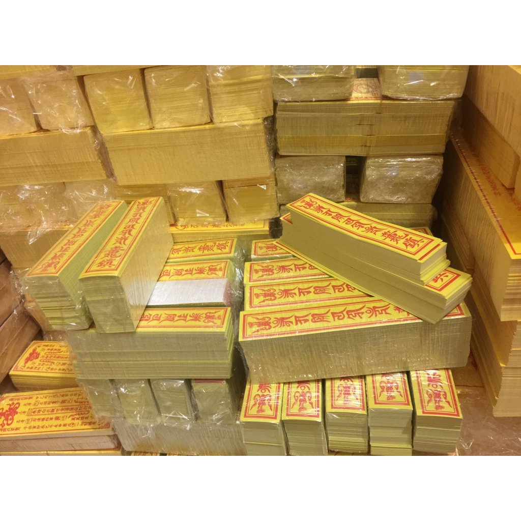 1000 lá phù lục tự Án Ma Ni Bát Minh Hồng 4x21cm