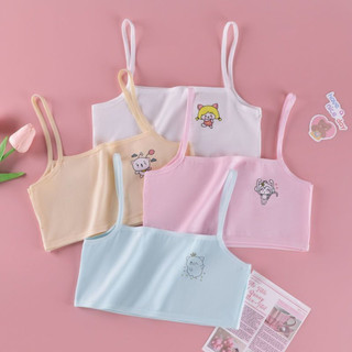 Áo Lá Cotton Cho Bé Gái Tuổi Dậy Thì Hình Con Vật Ngộ Nghĩnh, Áo Lót Mềm Thoáng Khí Cho Bé Năng Động King Shop B-402
