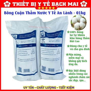Bông Cân Y Tế An Lành Cuận 1kg - Bông Y Tế Thấm Nước