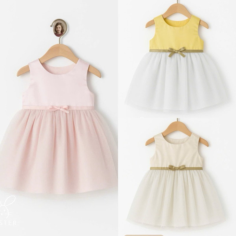 Váy Đầm Bé Gái C6513 Xuất Dư Sát Nách Size 6M (4-6kg) Phong Cách Công Chúa Nhí