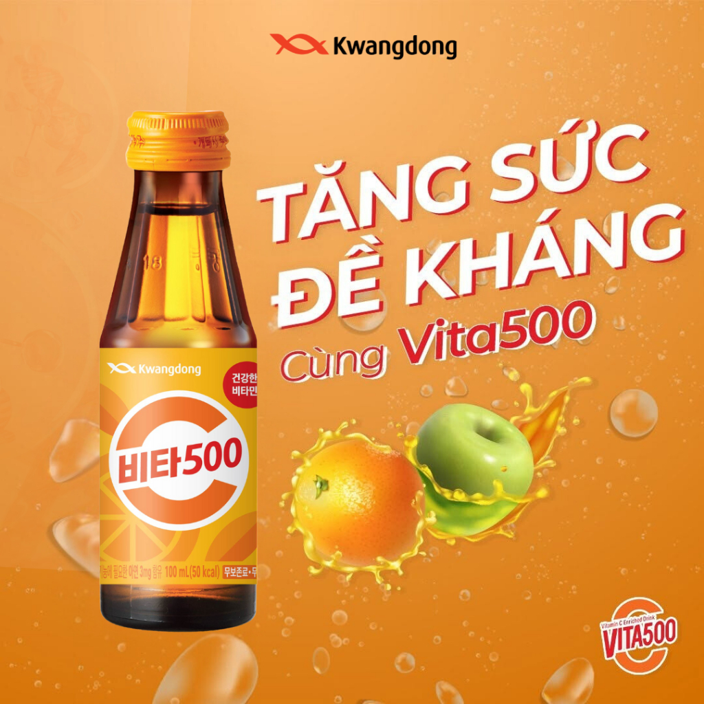 Ảnh Nước uống Vitamin Vita 500 Kwangdong tăng cường hệ miễn dịch, chống oxy hóa chai 100ml 2