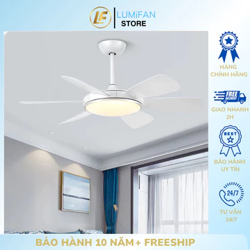 Quạt Đèn Trần Trang Trí LumiFan, Sải Cánh 110cm, Quạt Trần Đèn Decor, Quạt Trần Trang Trí