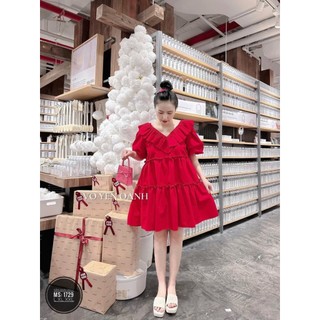 (SALE NGHĨ BÁN) Đầm tầng dáng xòe phom babydoll 60-90kg bầu bon chen