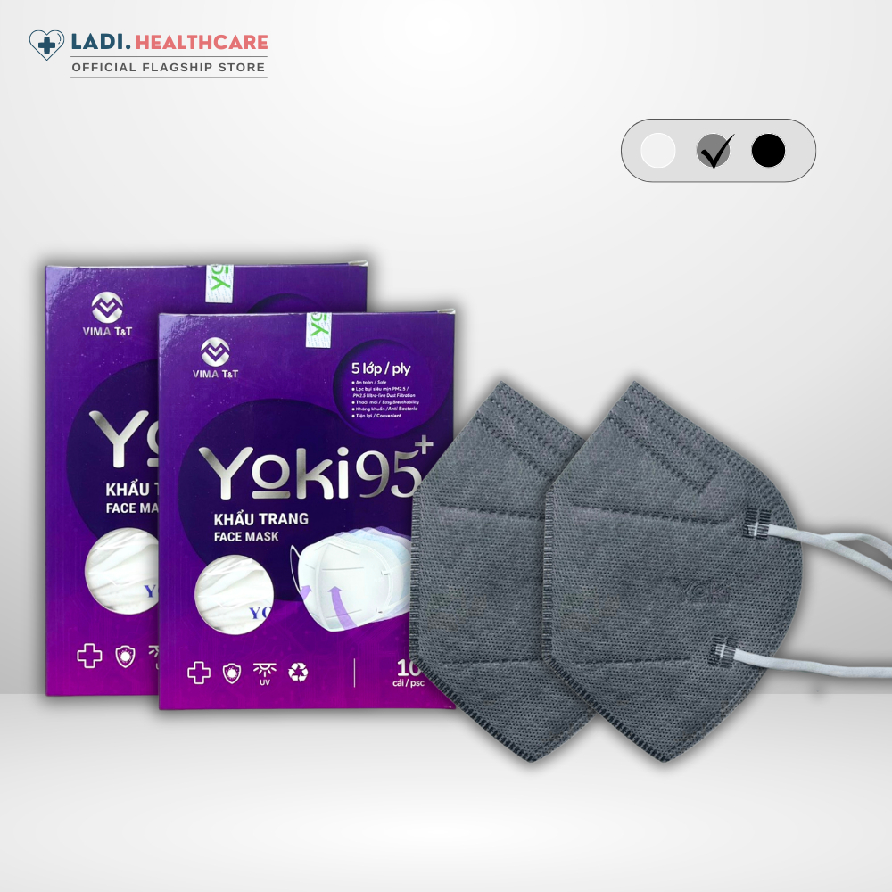 Khẩu trang N95 Yoki 5 lớp kháng khuẩn chuẩn y tế hàng chính hãng công ty