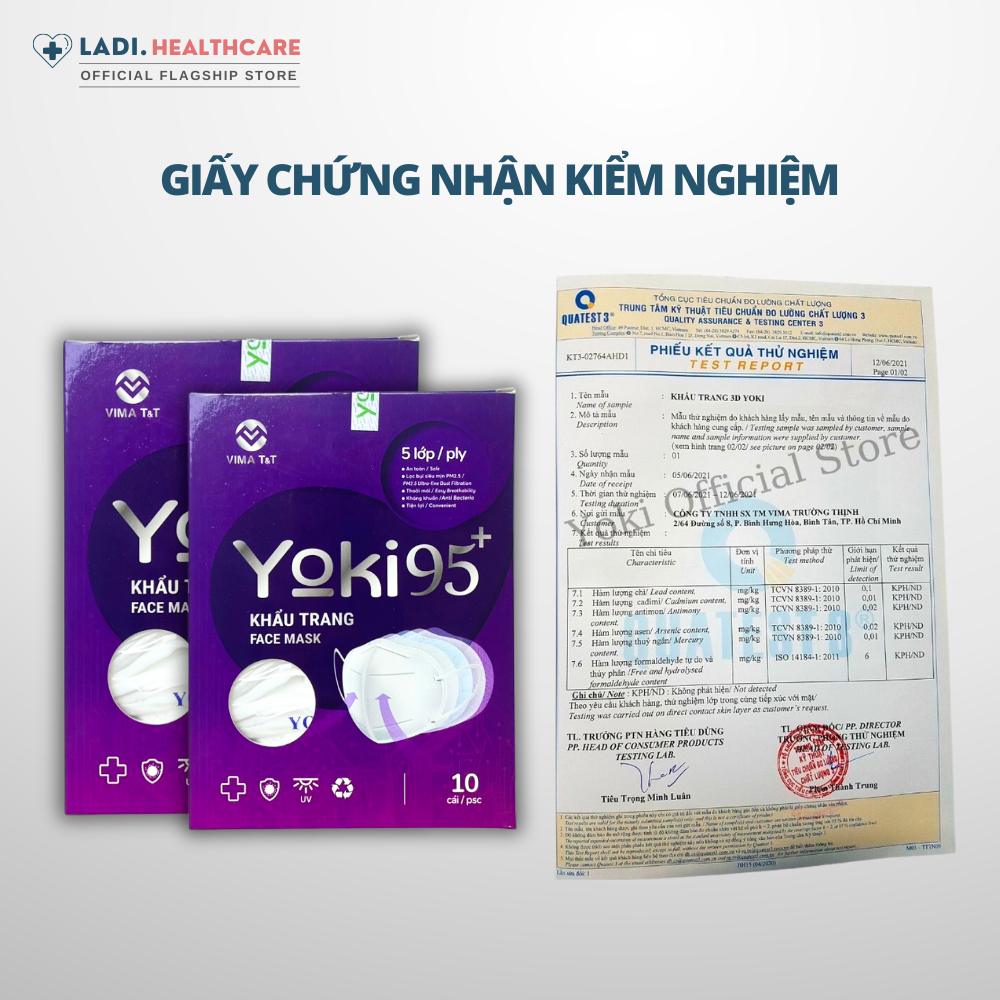 Khẩu trang N95 Yoki 5 lớp kháng khuẩn chuẩn y tế hàng chính hãng công ty