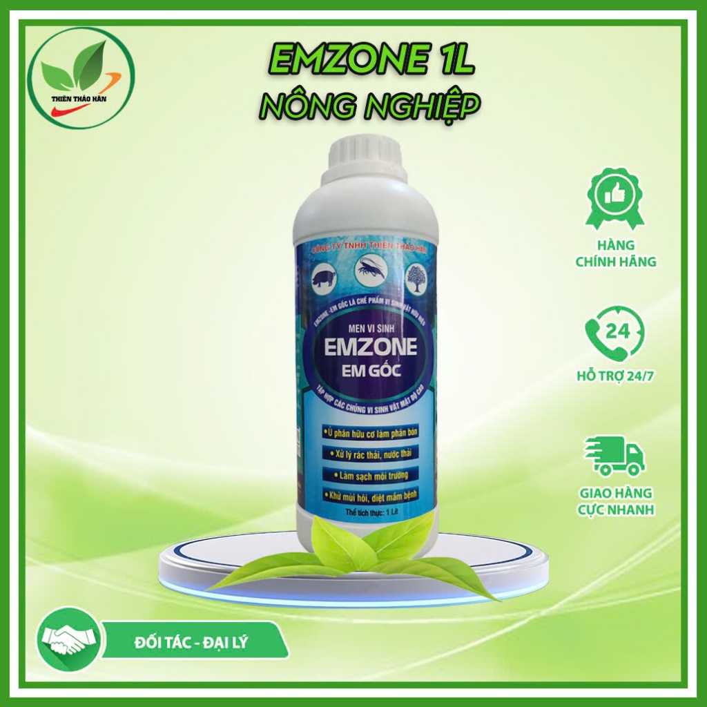 Men vi sinh EMZONE - EM GỐC, ủ phân hữu cơ làm phân bón. khử mùi hôi. Chai 1L