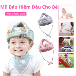 Mũ bảo hiểm đầu cho bé từ 5-24 tháng tuổi tập đi tập bò chống va đập có thể điều chỉnh rộng,chật