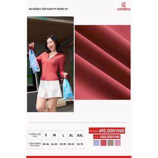 5NMF02 (Sẵn) Áo chống nắng 1 lớp CARDINA chất liệu ice text kiểu dáng slim-fit ngăn UV 5NMF02