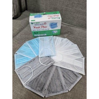 Khẩu trang y tế 4 lớp kháng khuẩn. Hộp 50 cái