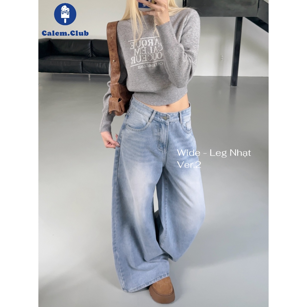 Calem.Club - Quần Jeans Ống Rộng Ver 2 WIDE LEG tôn dáng cạp cao form unisex nam nữ quần jean nữ | BigBuy360 - bigbuy360.vn