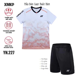 Áo Cầu lông, Pickleball, Bóng chuyền, Bóng bàn Nam Nữ, thể dục thể thao thun mè, co giãn, thoáng khí,mã hot (YN227)